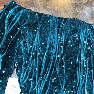 Fashion formal Fringe green dress